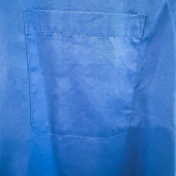 Van Heusen Mens Collared Button Down Long- Sleeve Shirt Blue Large - 16 34/35 - Picture 9 of 11